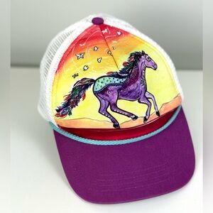 SUNDAY Girls Artist Series Graphic Cooling Mesh Trucker Cap w/ galloping Horse